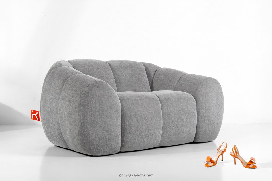 FLAVA Gesteppter Retro Modern Sessel in Hellgrau Hellgrau - Foto 9