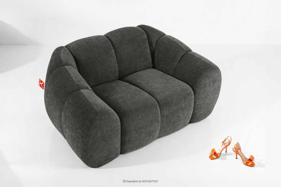 FLAVA Gesteppter Retro Modern Sessel in Graphit Graphit - Foto 1