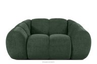 Gesteppter Retro Modern Sessel in Dunkelgrün