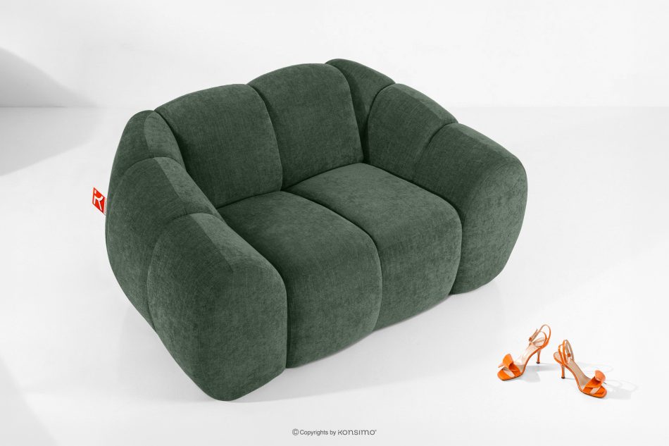 FLAVA Gesteppter Retro Modern Sessel in Dunkelgrün Dunkelgrün - Foto 1