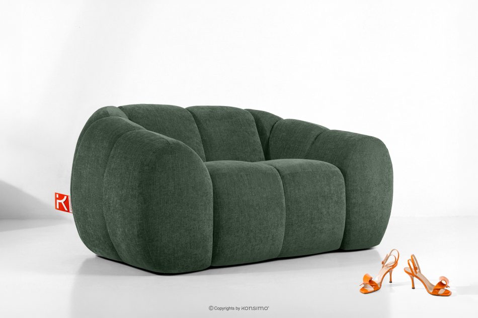 FLAVA Gesteppter Retro Modern Sessel in Dunkelgrün Dunkelgrün - Foto 9