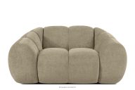 Gesteppter Retro Modern Sessel in Sand