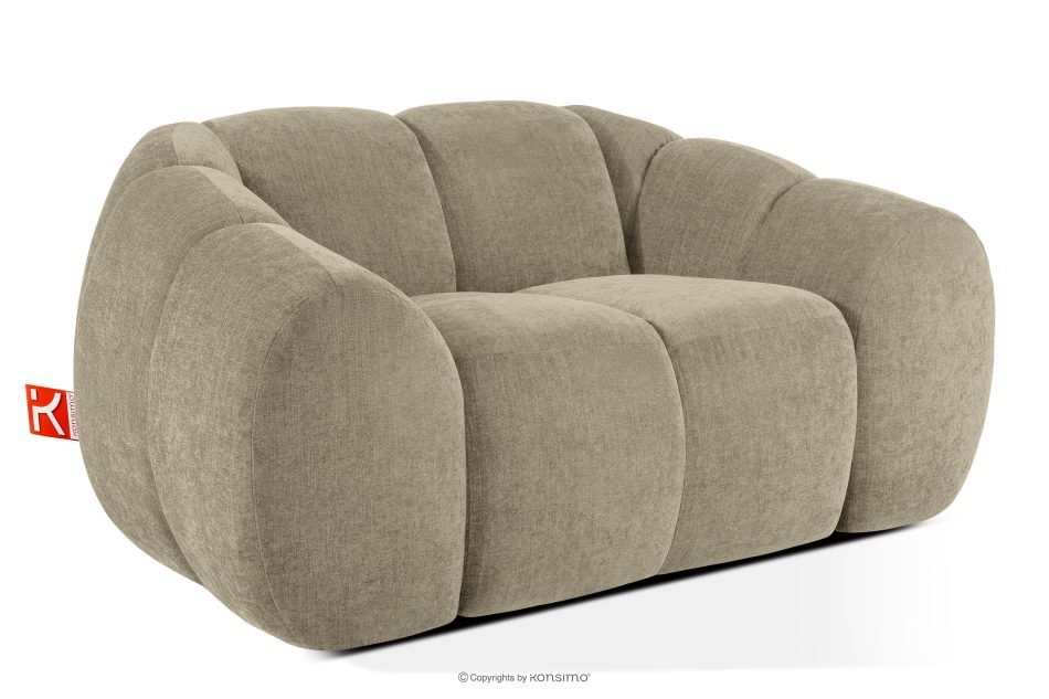 FLAVA Gesteppter Retro Modern Sessel in Sand Sandfarben - Foto 2