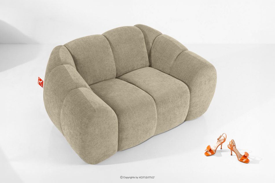 FLAVA Gesteppter Retro Modern Sessel in Sand Sandfarben - Foto 1