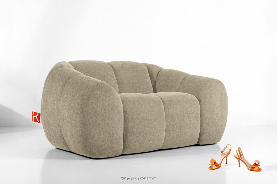 FLAVA Gesteppter Retro Modern Sessel in Sand Sandfarben - Foto 9