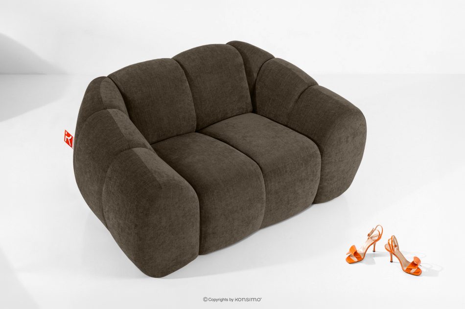 FLAVA Gesteppter Retro Modern Sessel in Braun Braun - Foto 1