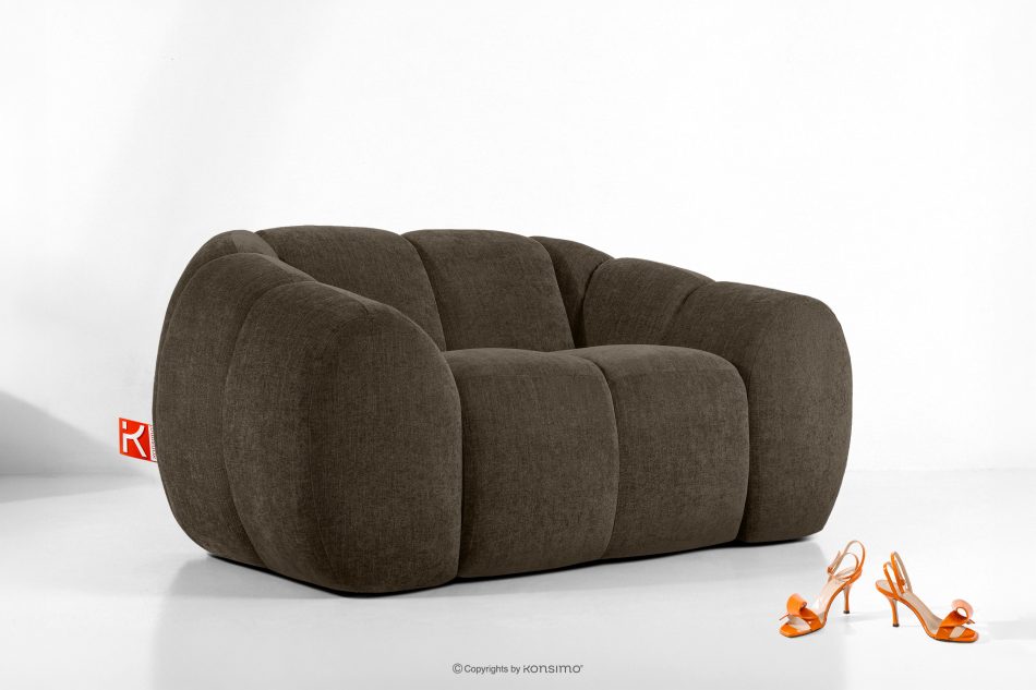 FLAVA Gesteppter Retro Modern Sessel in Braun Braun - Foto 9
