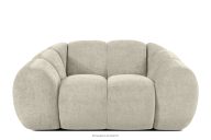 Gesteppter Retro Modern Sessel in Ecru