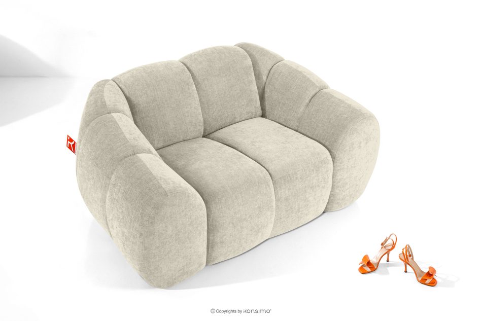 FLAVA Gesteppter Retro Modern Sessel in Ecru Ecru - Foto 1