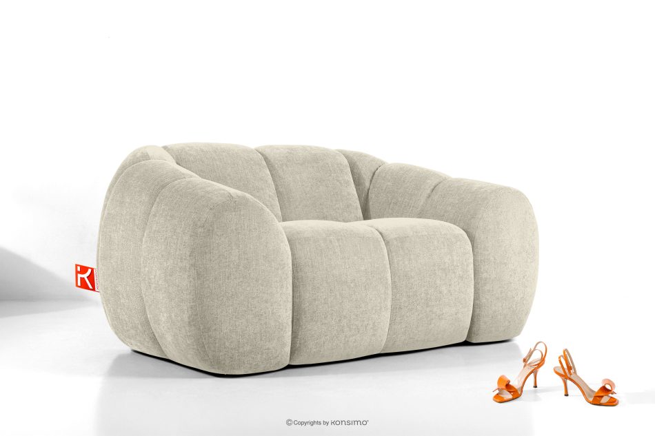 FLAVA Gesteppter Retro Modern Sessel in Ecru Ecru - Foto 9