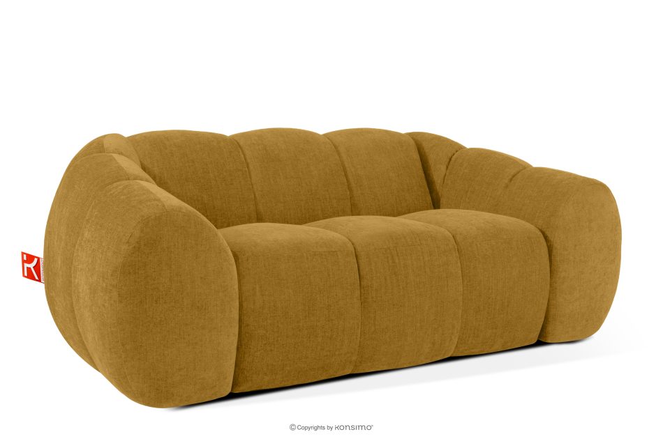 FLAVA Gestepptes Retro Modern Zweisitzer Sofa in Honig Honigfarben - Foto 2