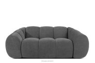 Gestepptes Retro Modern Zweisitzer Sofa in Grau