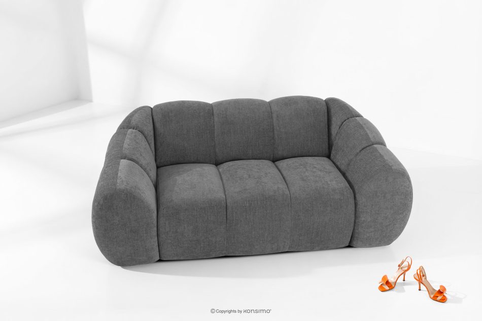 FLAVA Gestepptes Retro Modern Zweisitzer Sofa in Grau Grau - Foto 1