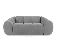 Gestepptes Retro Modern Zweisitzer Sofa in Hellgrau