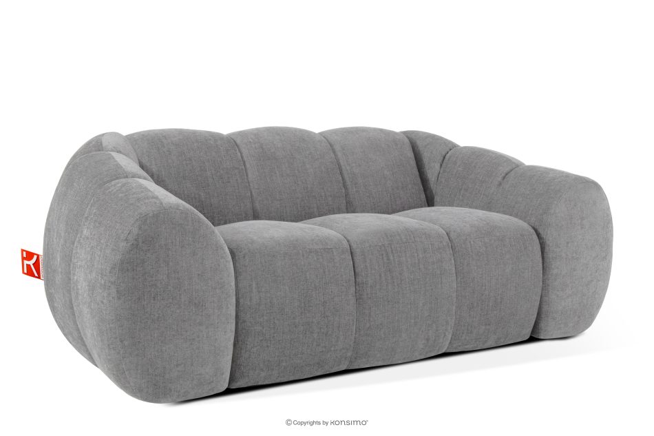 FLAVA Gestepptes Retro Modern Zweisitzer Sofa in Hellgrau Hellgrau - Foto 2