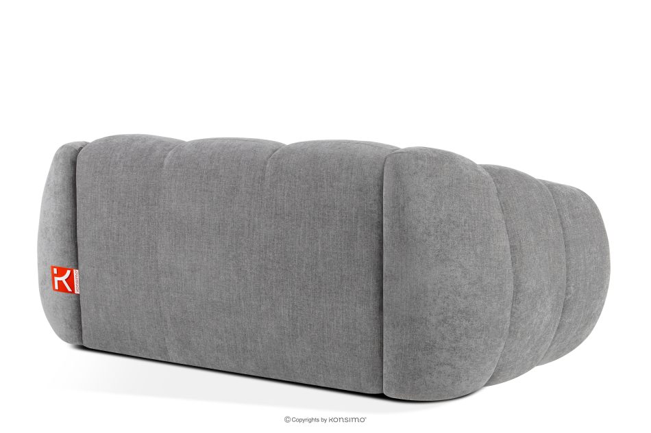 FLAVA Gestepptes Retro Modern Zweisitzer Sofa in Hellgrau Hellgrau - Foto 3