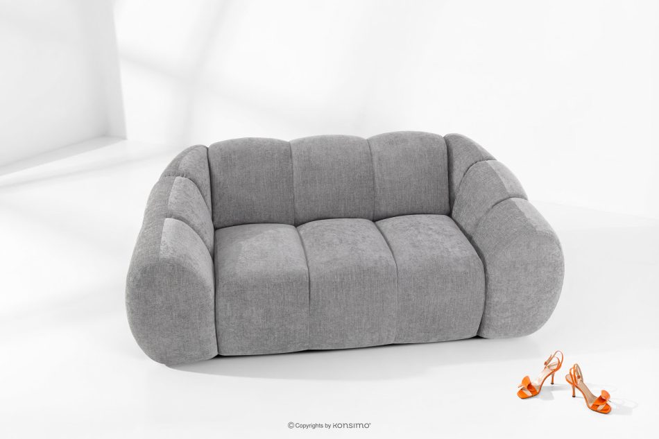 FLAVA Gestepptes Retro Modern Zweisitzer Sofa in Hellgrau Hellgrau - Foto 1