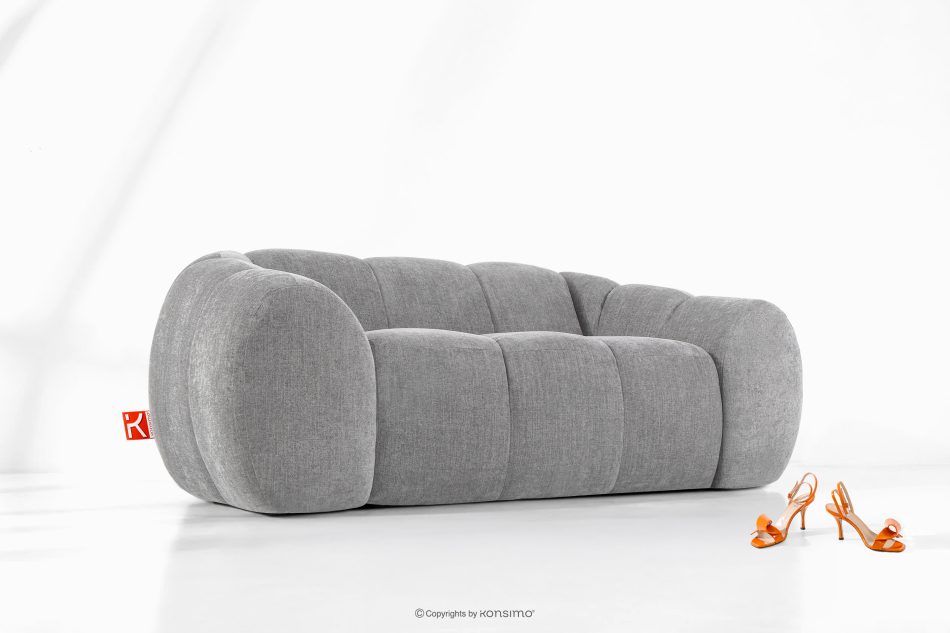 FLAVA Gestepptes Retro Modern Zweisitzer Sofa in Hellgrau Hellgrau - Foto 8