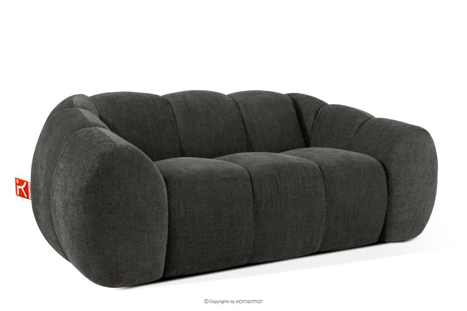 FLAVA Gestepptes Retro Modern Zweisitzer Sofa in Graphit Graphit - Foto 2
