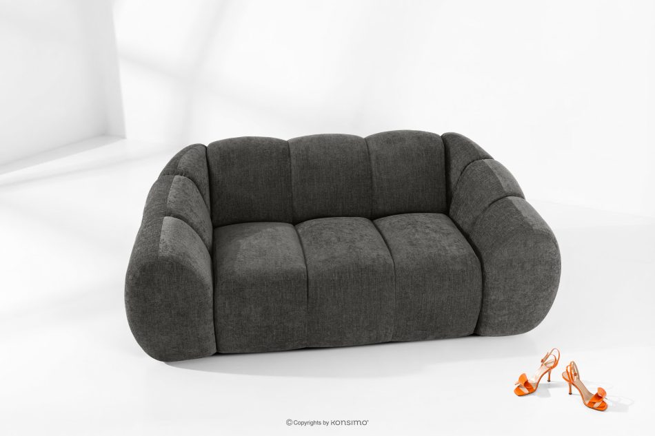 FLAVA Gestepptes Retro Modern Zweisitzer Sofa in Graphit Graphit - Foto 1