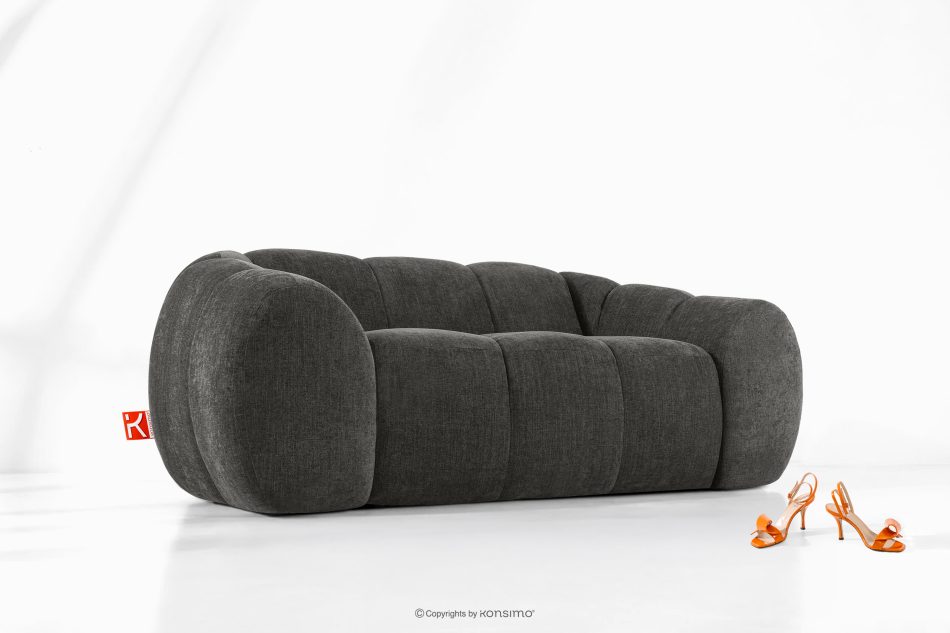 FLAVA Gestepptes Retro Modern Zweisitzer Sofa in Graphit Graphit - Foto 8