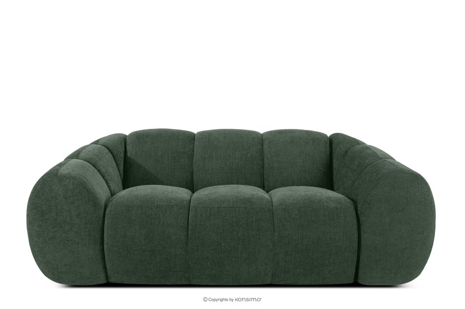FLAVA Gestepptes Retro Modern Zweisitzer Sofa in Dunkelgrün Dunkelgrün - Foto 0