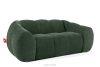 FLAVA Gestepptes Retro Modern Zweisitzer Sofa in Dunkelgrün Dunkelgrün - Foto 3