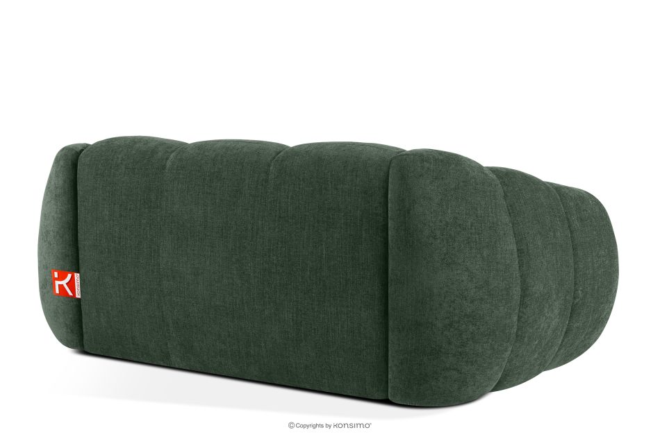FLAVA Gestepptes Retro Modern Zweisitzer Sofa in Dunkelgrün Dunkelgrün - Foto 3