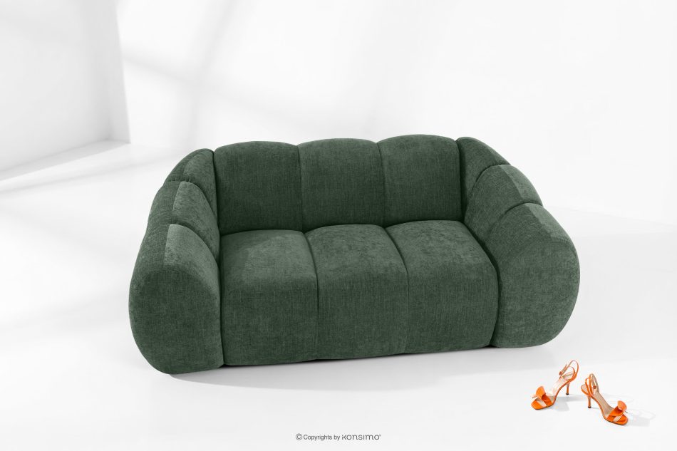 FLAVA Gestepptes Retro Modern Zweisitzer Sofa in Dunkelgrün Dunkelgrün - Foto 1