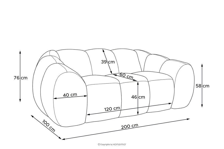 FLAVA Gestepptes Retro Modern Zweisitzer Sofa in Hellgrau Hellgrau - Foto 10