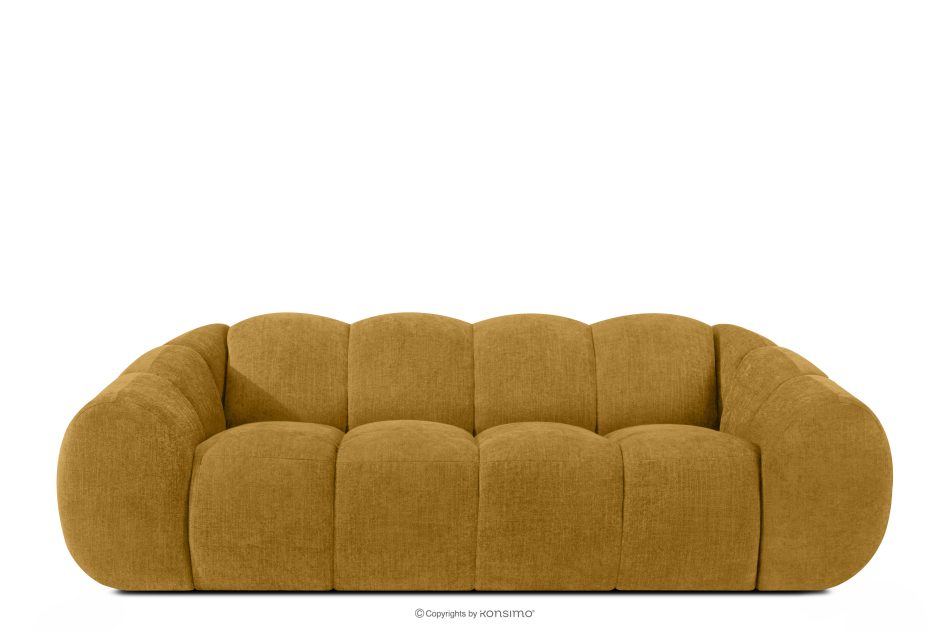 FLAVA Gestepptes Retro-Modern-Dreisitzer-Sofa in Honig Honigfarben - Foto 0