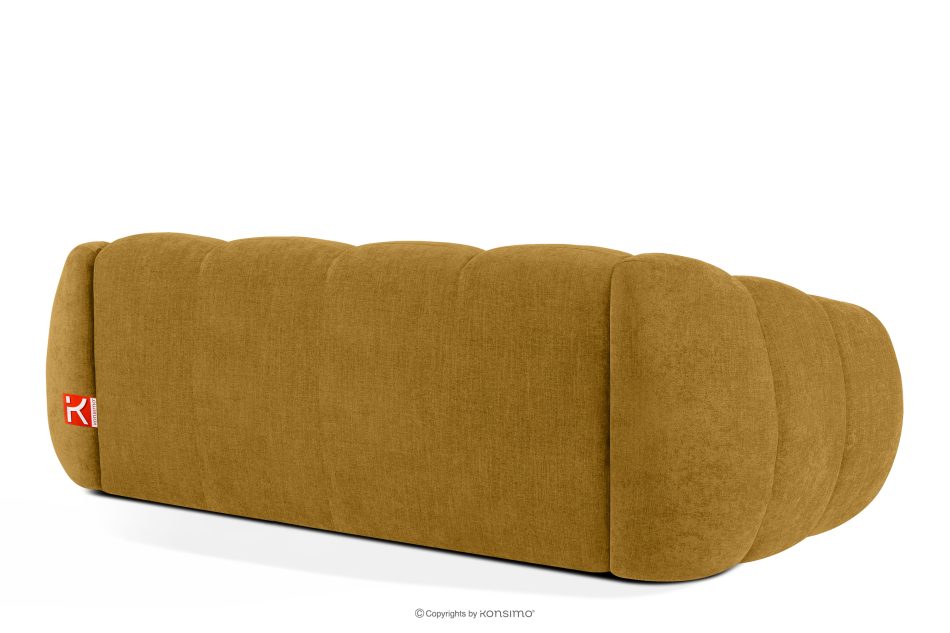 FLAVA Gestepptes Retro-Modern-Dreisitzer-Sofa in Honig Honigfarben - Foto 3