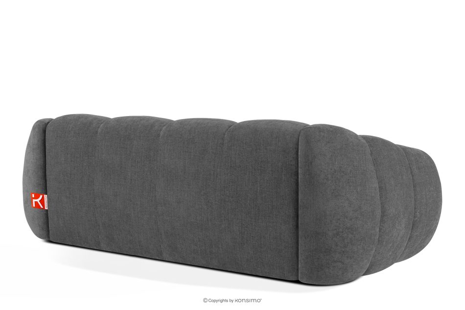 FLAVA Gestepptes Retro-Modern-Dreisitzer-Sofa in Grau Grau - Foto 3