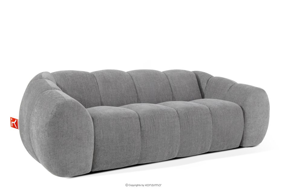 FLAVA Gestepptes Retro-Modern-Dreisitzer-Sofa in Hellgrau Hellgrau - Foto 2