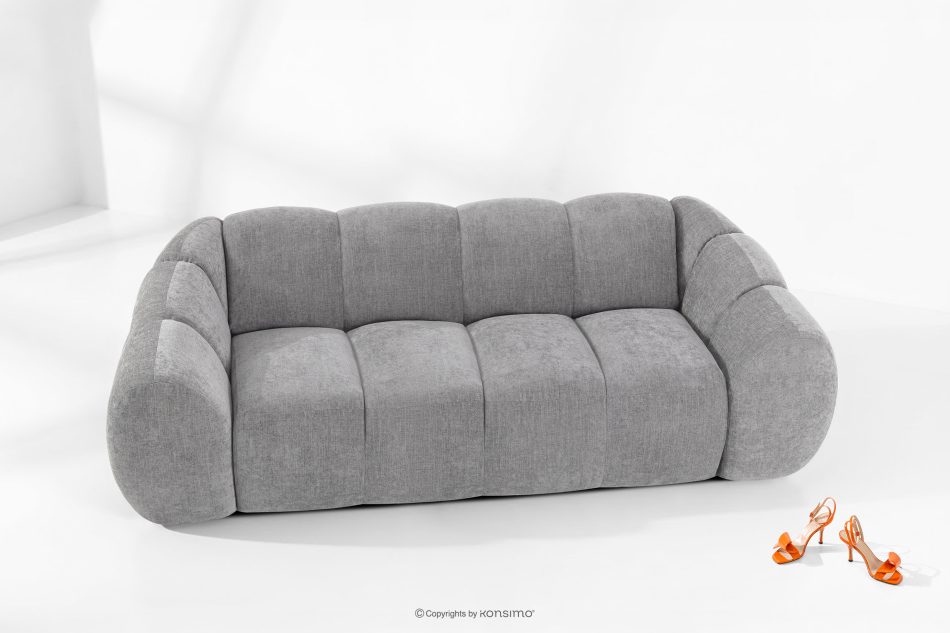 FLAVA Gestepptes Retro-Modern-Dreisitzer-Sofa in Hellgrau Hellgrau - Foto 1