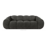 Gestepptes Retro-Modern-Dreisitzer-Sofa in Graphit