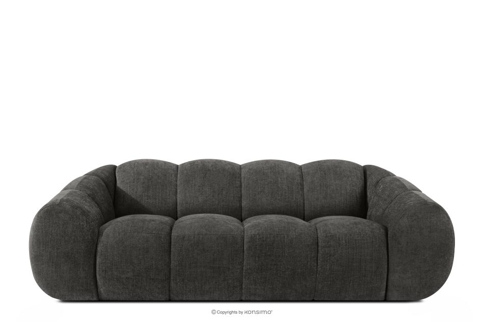 FLAVA Gestepptes Retro-Modern-Dreisitzer-Sofa in Graphit Graphit - Foto 0