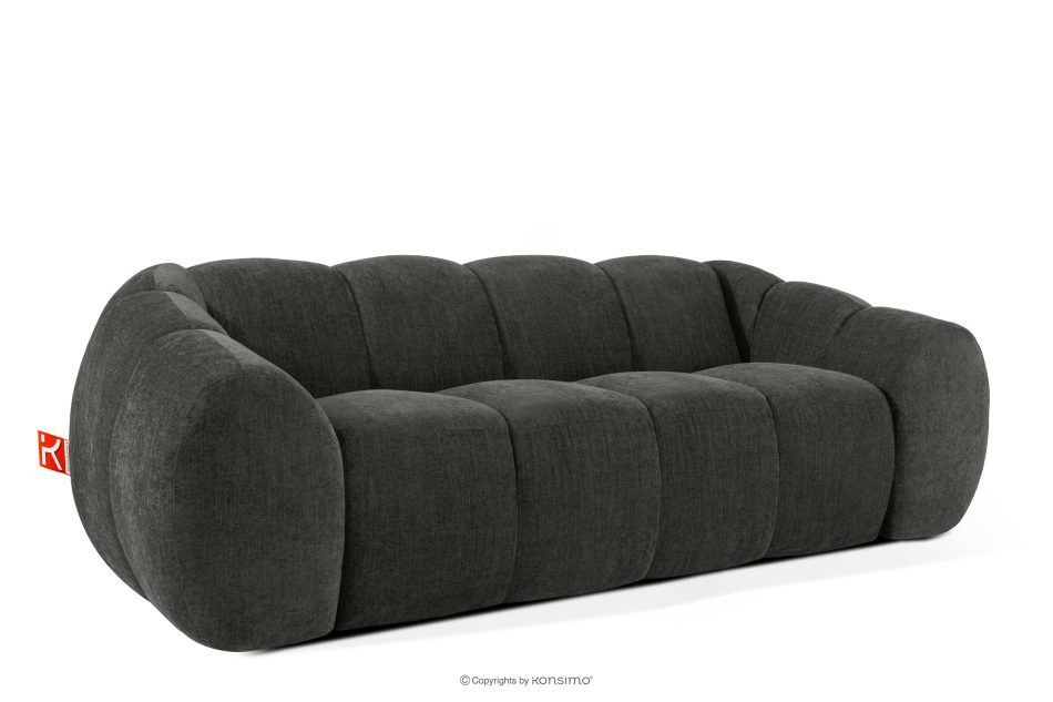 FLAVA Gestepptes Retro-Modern-Dreisitzer-Sofa in Graphit Graphit - Foto 2