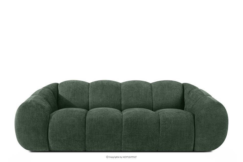 FLAVA Gestepptes Retro-Modern-Dreisitzer-Sofa in Dunkelgrün Dunkelgrün - Foto 0