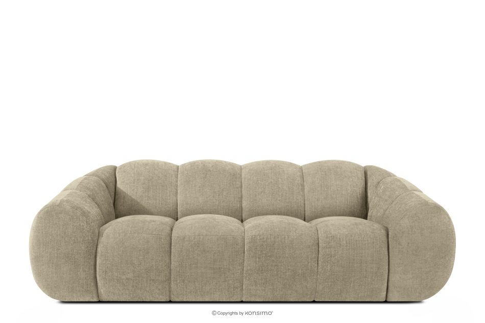FLAVA Gestepptes Retro-Modern-Dreisitzer-Sofa in Sand Sandfarben - Foto 0