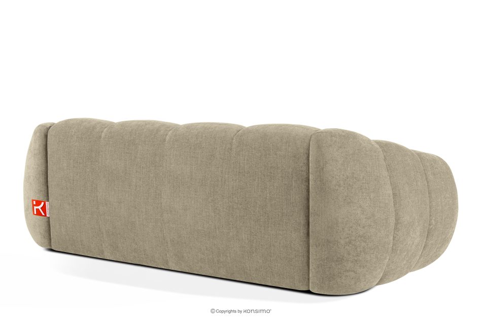 FLAVA Gestepptes Retro-Modern-Dreisitzer-Sofa in Sand Sandfarben - Foto 3