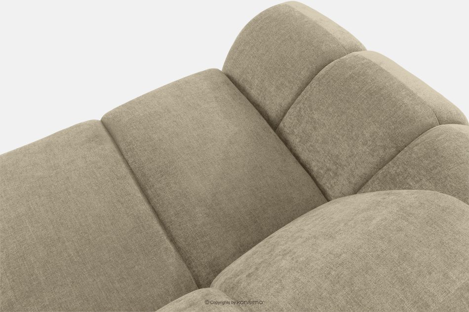 FLAVA Gestepptes Retro-Modern-Dreisitzer-Sofa in Sand Sandfarben - Foto 4