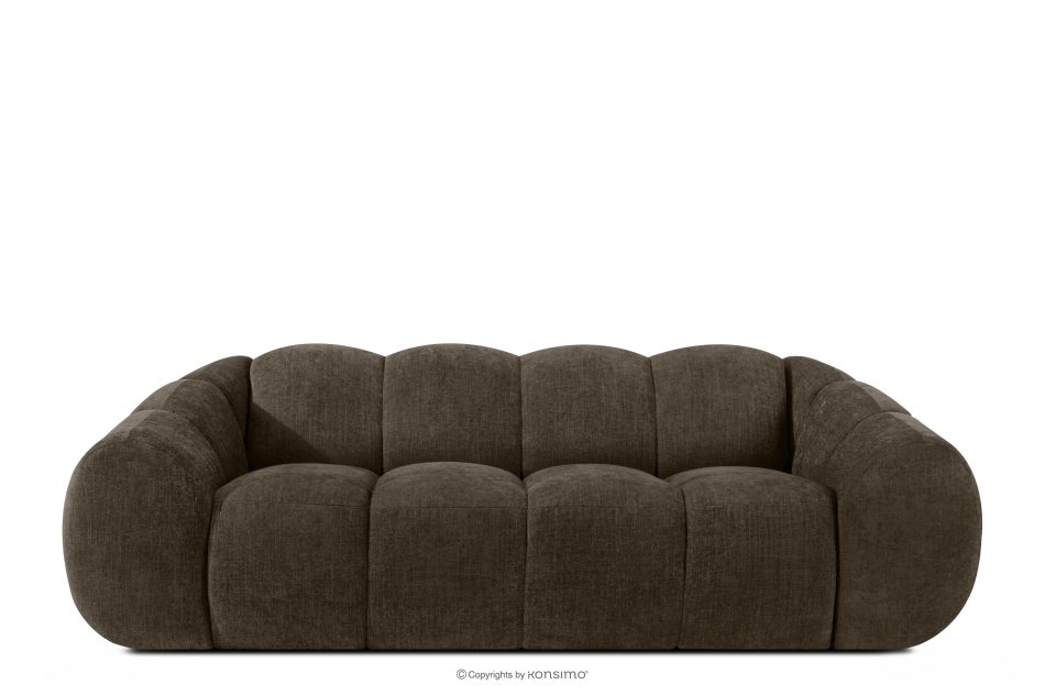 FLAVA Gestepptes Retro-Modern-Dreisitzer-Sofa in Braun Braun - Foto 0