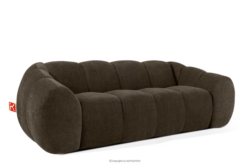 FLAVA Gestepptes Retro-Modern-Dreisitzer-Sofa in Braun Braun - Foto 2