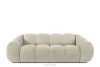 Gestepptes Retro-Modern-Dreisitzer-Sofa in Ecru