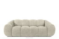 Gestepptes Retro-Modern-Dreisitzer-Sofa in Ecru