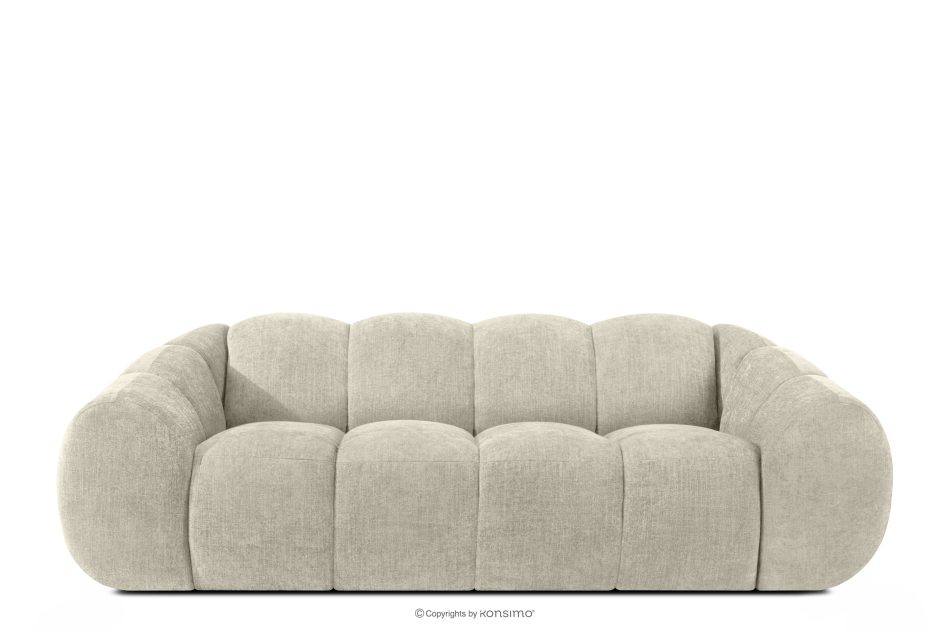 FLAVA Gestepptes Retro-Modern-Dreisitzer-Sofa in Ecru Ecru - Foto 0
