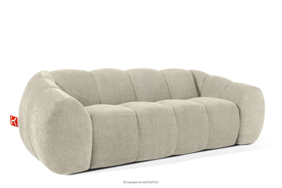 FLAVA Gestepptes Retro-Modern-Dreisitzer-Sofa in Ecru Ecru - Foto 2