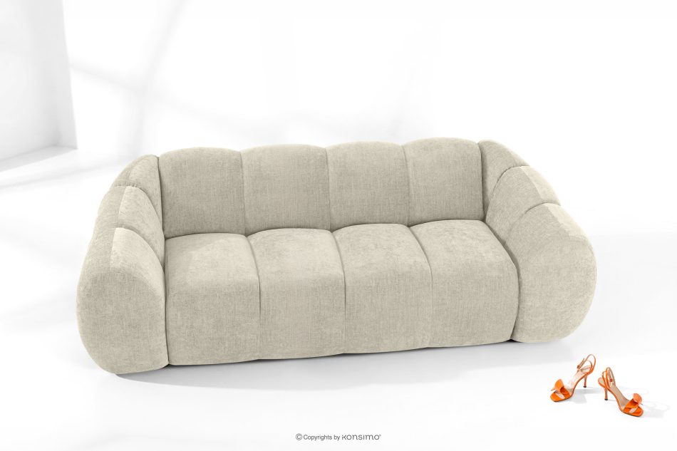 FLAVA Gestepptes Retro-Modern-Dreisitzer-Sofa in Ecru Ecru - Foto 1