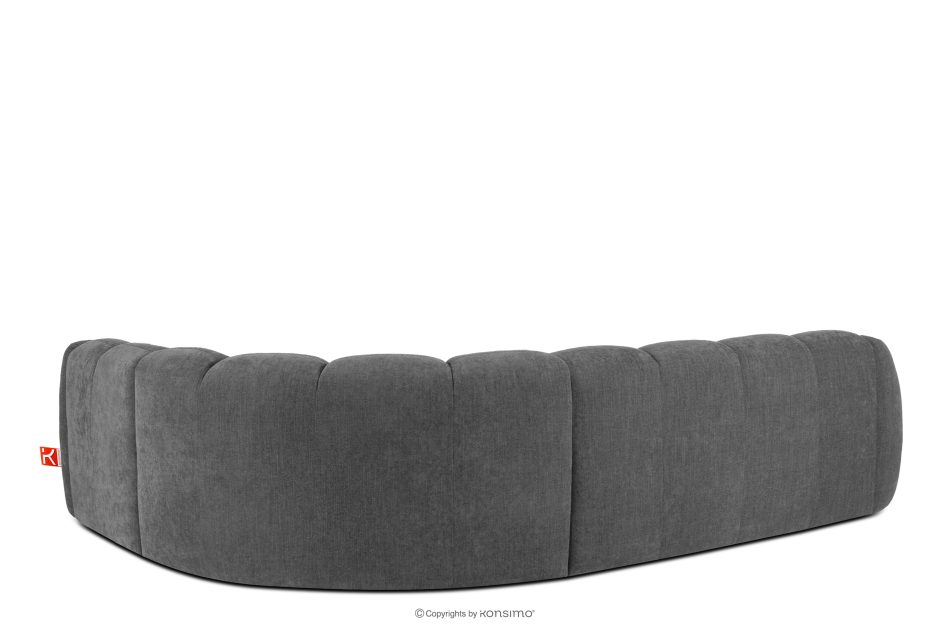 FLAVA Gesteppte Eckcouch im Retro-Modern-Stil rechts aschgrau Grau - Foto 3